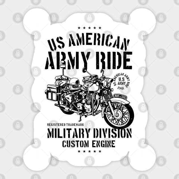 US Army Motorbike Sticker by azmania